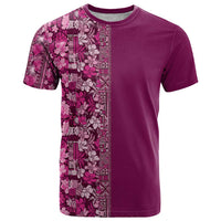 Hawaiian Tribal Elements Hibiscus T Shirt Pink Pattern - Polynesian Pride