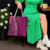 Hawaiian Tribal Elements Hibiscus Tote Bag Pink Pattern - Polynesian Pride