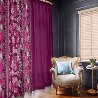 Hawaiian Tribal Elements Hibiscus Window Curtain Pink Pattern - Polynesian Pride