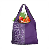 Hawaiian Tribal Elements Hibiscus Grocery Bag Purple Pattern - Polynesian Pride