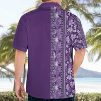 Hawaiian Tribal Elements Hibiscus Hawaiian Shirt Purple Pattern - Polynesian Pride