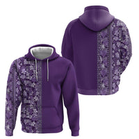 Hawaiian Tribal Elements Hibiscus Hoodie Purple Pattern - Polynesian Pride