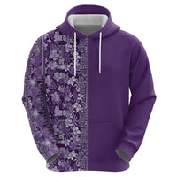 Hawaiian Tribal Elements Hibiscus Hoodie Purple Pattern - Polynesian Pride