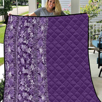 Hawaiian Tribal Elements Hibiscus Quilt Purple Pattern - Polynesian Pride
