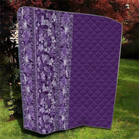 Hawaiian Tribal Elements Hibiscus Quilt Purple Pattern - Polynesian Pride