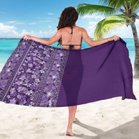 Hawaiian Tribal Elements Hibiscus Sarong Purple Pattern - Polynesian Pride