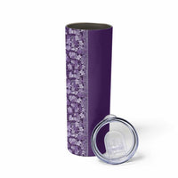 Hawaiian Tribal Elements Hibiscus Skinny Tumbler Purple Pattern - Polynesian Pride
