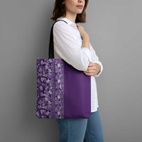 Hawaiian Tribal Elements Hibiscus Tote Bag Purple Pattern - Polynesian Pride