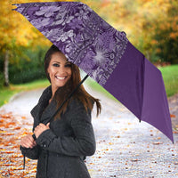 Hawaiian Tribal Elements Hibiscus Umbrella Purple Pattern - Polynesian Pride