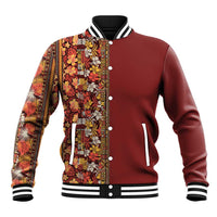 Hawaiian Tribal Elements Hibiscus Baseball Jacket Red Pattern - Polynesian Pride