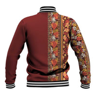 Hawaiian Tribal Elements Hibiscus Baseball Jacket Red Pattern - Polynesian Pride