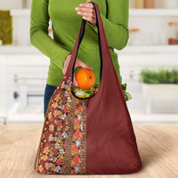 Hawaiian Tribal Elements Hibiscus Grocery Bag Red Pattern - Polynesian Pride