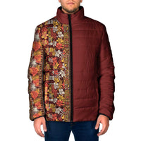 Hawaiian Tribal Elements Hibiscus Padded Jacket Red Pattern - Polynesian Pride