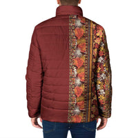 Hawaiian Tribal Elements Hibiscus Padded Jacket Red Pattern - Polynesian Pride