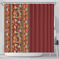 Hawaiian Tribal Elements Hibiscus Shower Curtain Red Pattern LT9 - Polynesian Pride