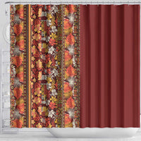 Hawaiian Tribal Elements Hibiscus Shower Curtain Red Pattern LT9 - Polynesian Pride
