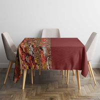 Hawaiian Tribal Elements Hibiscus Tablecloth Red Pattern - Polynesian Pride