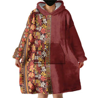 Hawaiian Tribal Elements Hibiscus Wearable Blanket Hoodie Red Pattern LT9 - Polynesian Pride