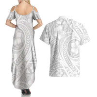 Lotu Tamaiti Samoan Polynesian Tribal Couples Matching Summer Maxi Dress and Hawaiian Shirt - Polynesian Pride