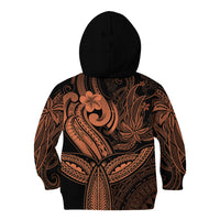 Polynesia Kid Hoodie Whale Tale and Polynesian Sunset Plumeria Gold LT9 - Polynesian Pride