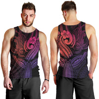 Polynesia Men Tank Top Whale Tale and Polynesian Sunset Plumeria Pink LT9 - Polynesian Pride