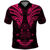 FSM Chuuk States Polo Shirt Micronesia Vintage Polynesian Tribal Pink Version LT9 Pink - Polynesian Pride