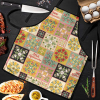 Mele Kalikimaka Hawaii Christmas Apron Melemele Mama Seamless Floral Motif - Polynesian Pride