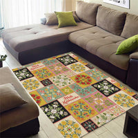 Mele Kalikimaka Hawaii Christmas Area Rug Melemele Mama Seamless Floral Motif - Polynesian Pride