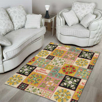 Mele Kalikimaka Hawaii Christmas Area Rug Melemele Mama Seamless Floral Motif - Polynesian Pride