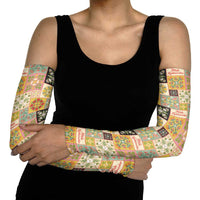 Mele Kalikimaka Hawaii Christmas Arm Sleeves Melemele Mama Seamless Floral Motif - Polynesian Pride