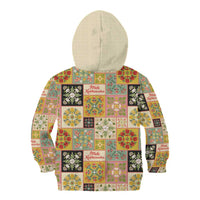 Mele Kalikimaka Hawaii Christmas Kid Hoodie Melemele Mama Seamless Floral Motif - Polynesian Pride