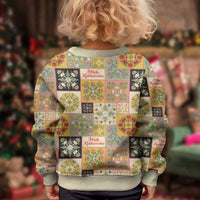 Mele Kalikimaka Hawaii Christmas Kid Ugly Christmas Sweater Melemele Mama Seamless Floral Motif - Polynesian Pride