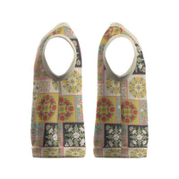 Mele Kalikimaka Hawaii Christmas Knitted V-Neck Vest Melemele Mama Seamless Floral Motif - Polynesian Pride