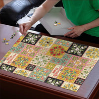 Mele Kalikimaka Hawaii Christmas Puzzle Melemele Mama Seamless Floral Motif - Polynesian Pride