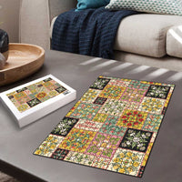 Mele Kalikimaka Hawaii Christmas Puzzle Melemele Mama Seamless Floral Motif - Polynesian Pride