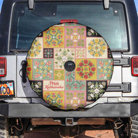 Mele Kalikimaka Hawaii Christmas Spare Tire Cover Melemele Mama Seamless Floral Motif - Polynesian Pride