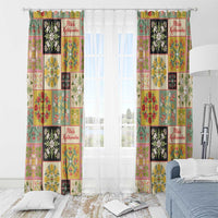 Mele Kalikimaka Hawaii Christmas Window Curtain Melemele Mama Seamless Floral Motif - Polynesian Pride
