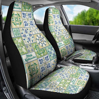 Mele Kalikimaka Hawaii Christmas Car Seat Cover Omaomao Seamless Floral Motif - Polynesian Pride