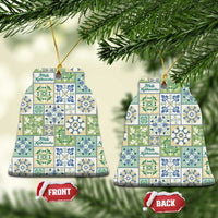 Mele Kalikimaka Hawaii Christmas Ceramic Ornament Omaomao Seamless Floral Motif - Polynesian Pride