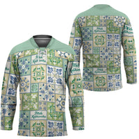 Mele Kalikimaka Hawaii Christmas Hockey Jersey Omaomao Seamless Floral Motif - Polynesian Pride