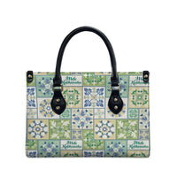 Mele Kalikimaka Hawaii Christmas Leather Bag Omaomao Seamless Floral Motif - Polynesian Pride