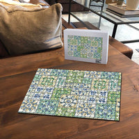 Mele Kalikimaka Hawaii Christmas Puzzle Omaomao Seamless Floral Motif - Polynesian Pride