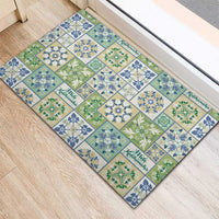 Mele Kalikimaka Hawaii Christmas Rubber Doormat Omaomao Seamless Floral Motif - Polynesian Pride