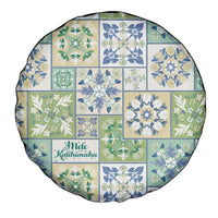 Mele Kalikimaka Hawaii Christmas Spare Tire Cover Omaomao Seamless Floral Motif - Polynesian Pride