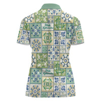 Mele Kalikimaka Hawaii Christmas Women Polo Shirt Omaomao Seamless Floral Motif - Polynesian Pride