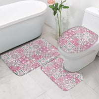 Mele Kalikimaka Hawaii Christmas Bathroom Set Akala Seamless Floral Motif - Polynesian Pride