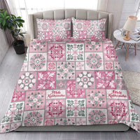 Mele Kalikimaka Hawaii Christmas Bedding Set Akala Seamless Floral Motif - Polynesian Pride
