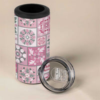 Mele Kalikimaka Hawaii Christmas 4 in 1 Can Cooler Tumbler Akala Seamless Floral Motif - Polynesian Pride