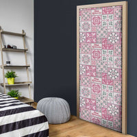 Mele Kalikimaka Hawaii Christmas Door Cover Akala Seamless Floral Motif - Polynesian Pride