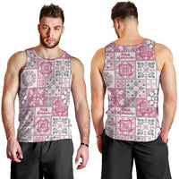 Mele Kalikimaka Hawaii Christmas Men Tank Top Akala Seamless Floral Motif - Polynesian Pride